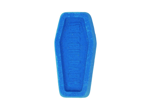 periwinkle colored coffin bath bomb