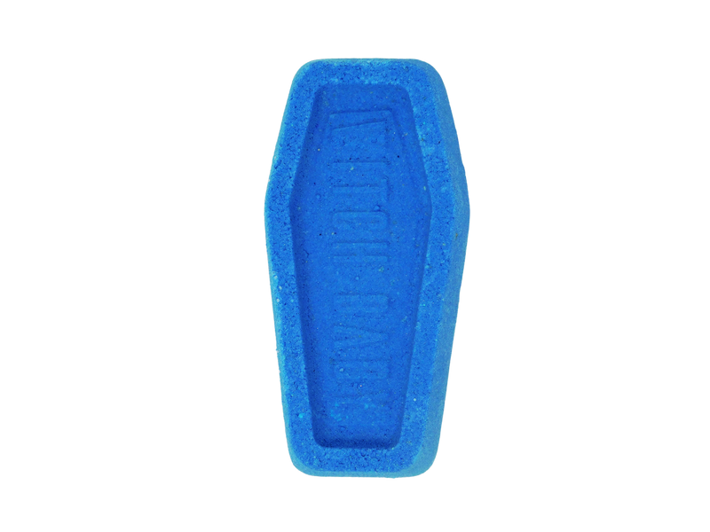 periwinkle colored coffin bath bomb