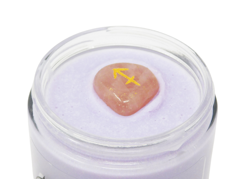 Sagittarius rose quartz on top of Astrology Butter